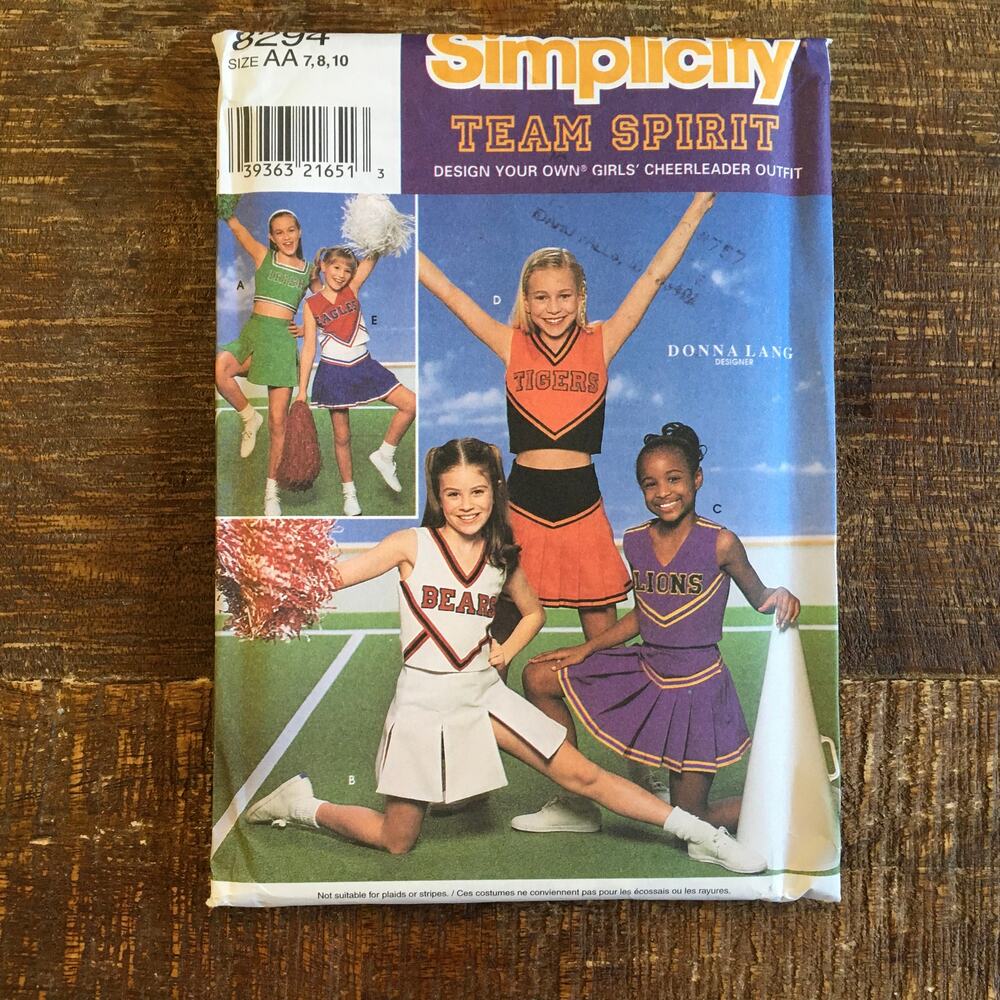 Simplicity Sewing Pattern 8294 Design Your Own Cheerleader Uniform 7-10 UNCUT